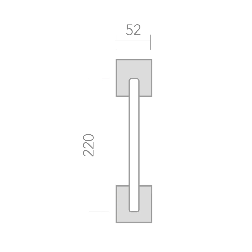 Manillón de zamak con roseta cuadrada modelo 224 para puertas correderas - Image 2