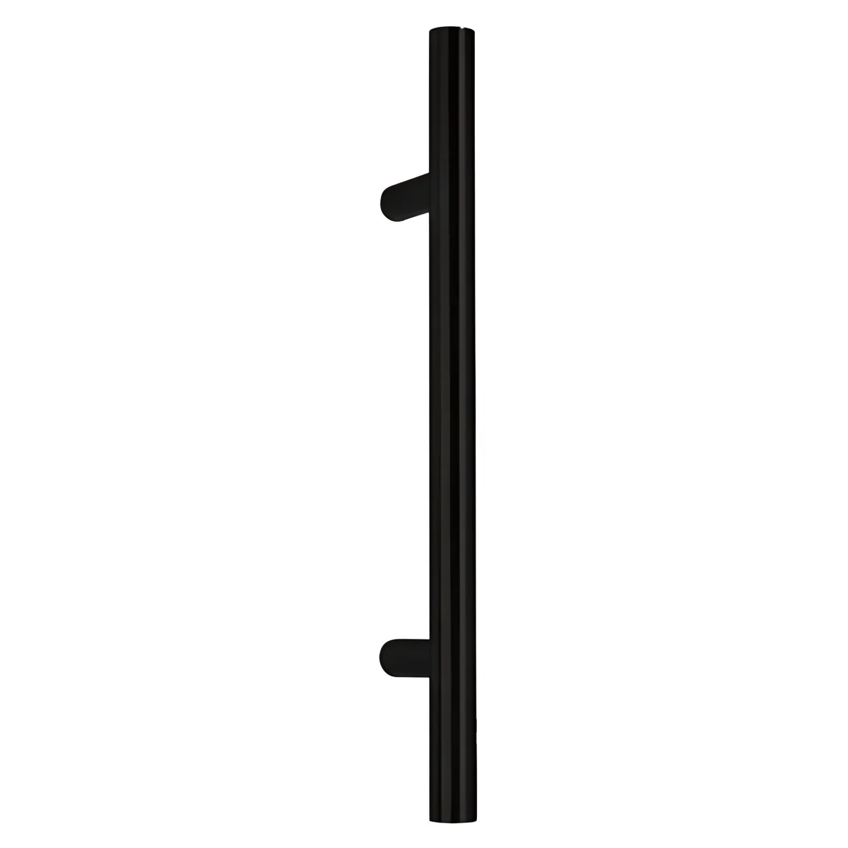 Manillón tubular de Ø25mm 400mm entre ejes y 600 de alto inoxidable negro sin roseta para puertas entrada