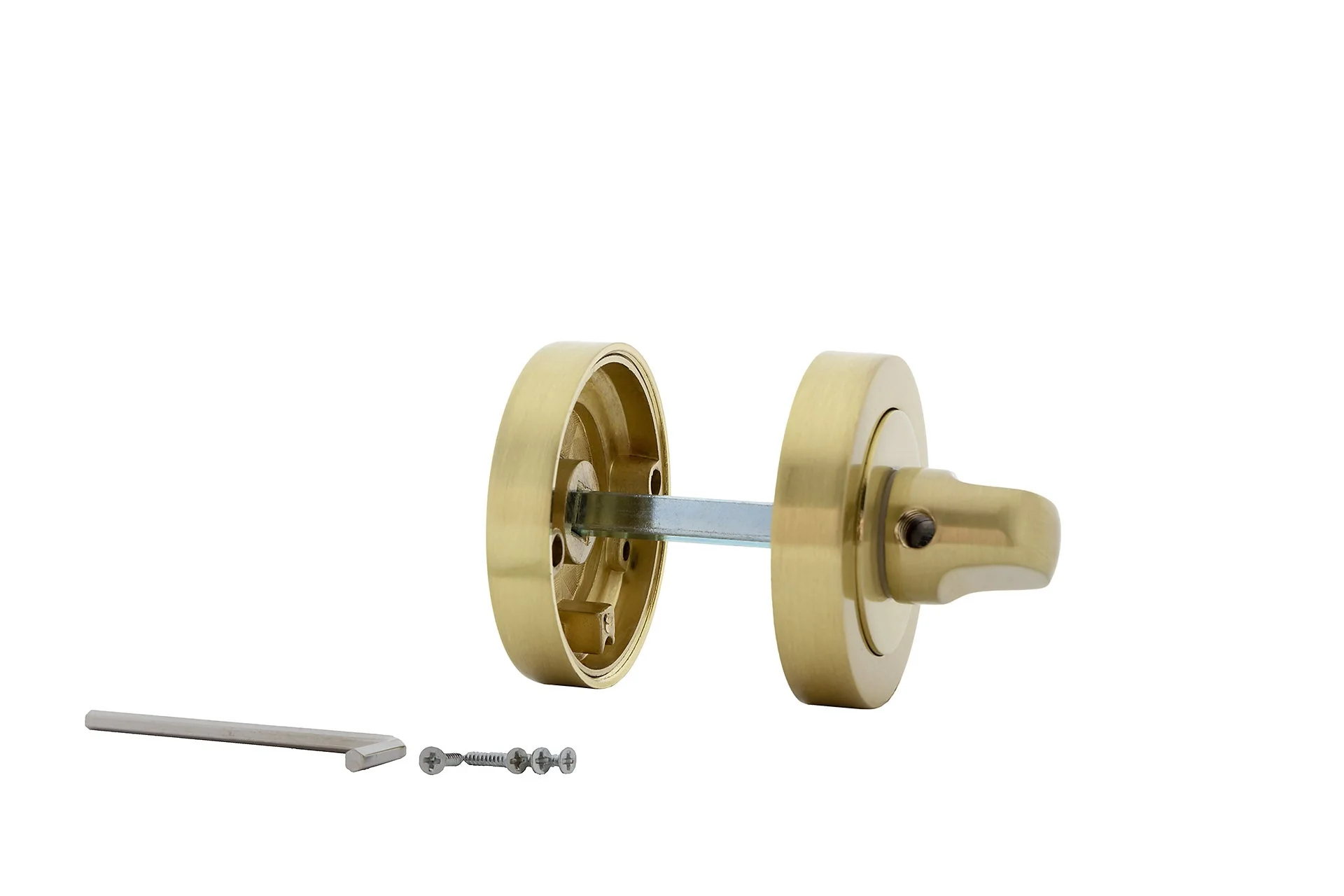 Condena de zamak con roseta redonda de 50mm en acabado dorado satinado - Image 3