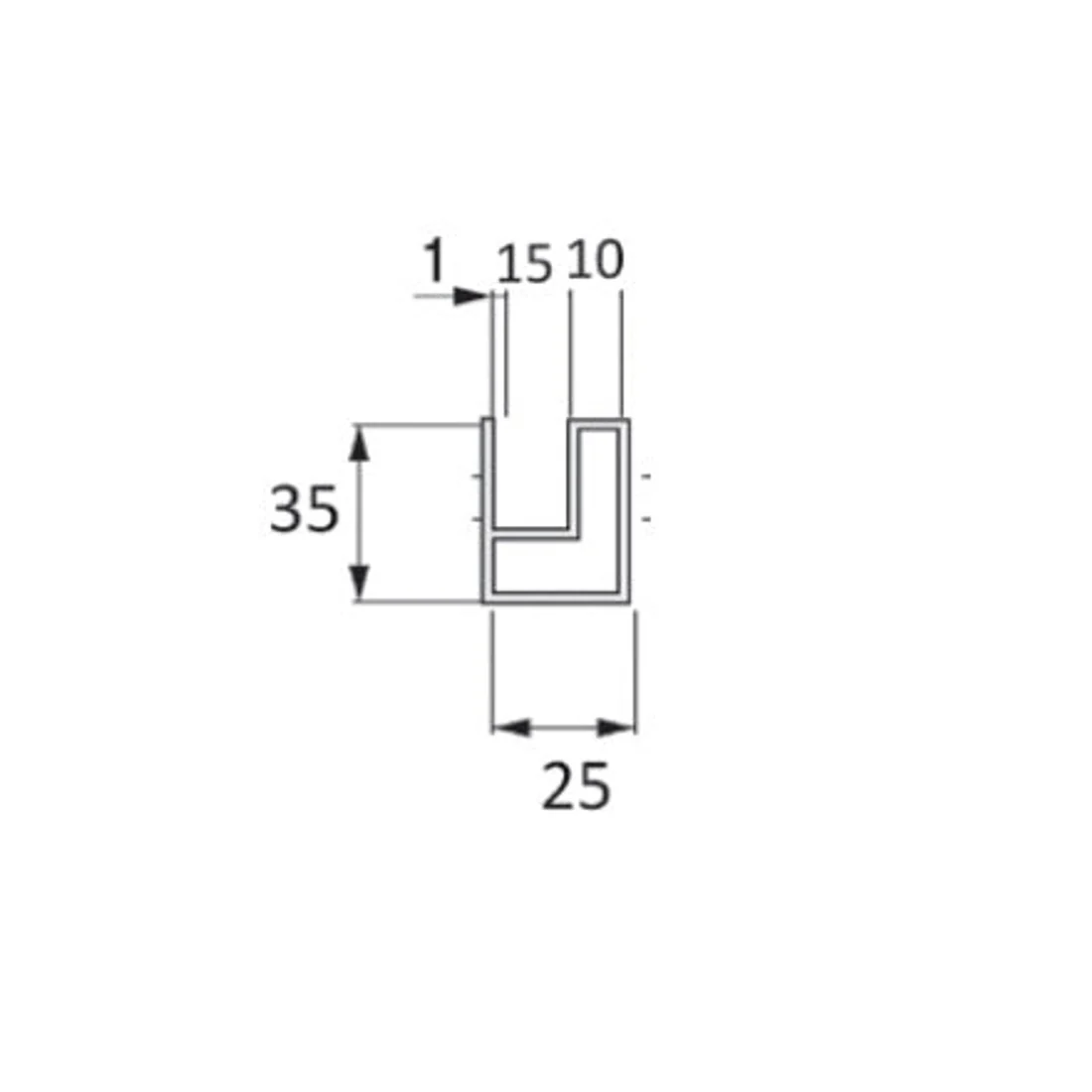 Perfil alto para panel de cabina sanitaria - Image 2