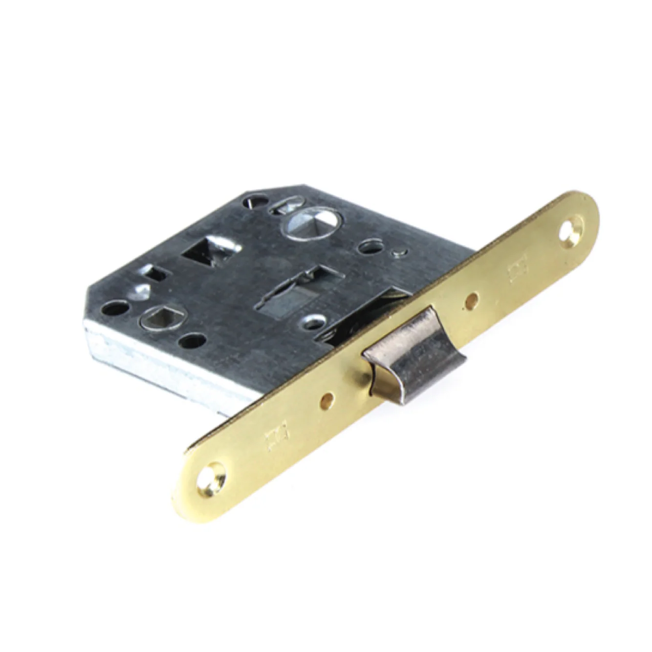 Picaporte unificado reversible entrada 47mm acabado dorado brillo canto redondo - Image 3