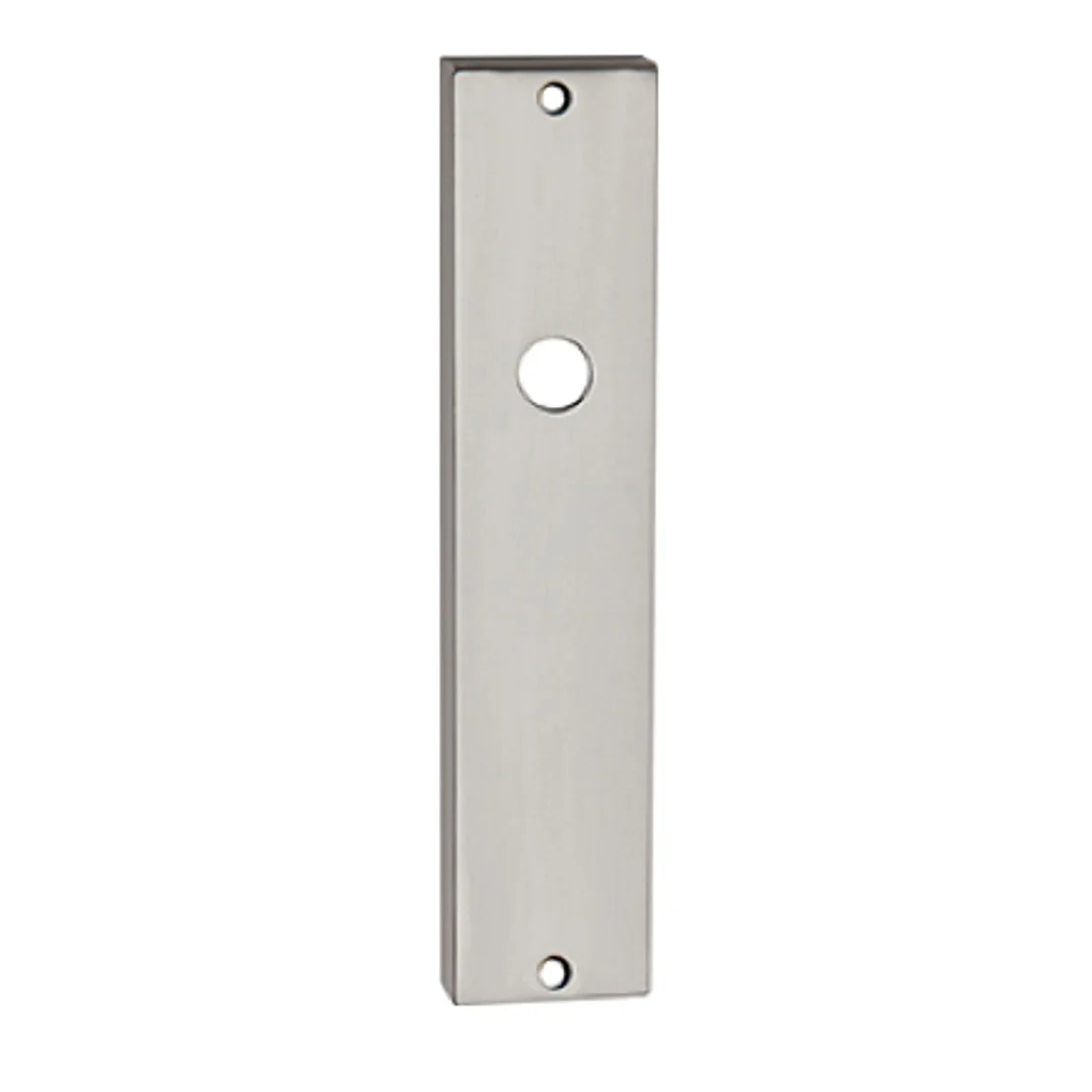 PLACA rectangular para montaje de manilla en acabado NÍQUEL satinado.