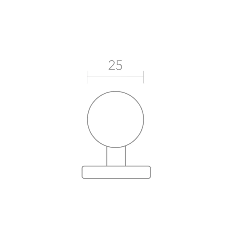 Pomito de aluminio para muebles y armarios de 25mm de diámetro - Image 2