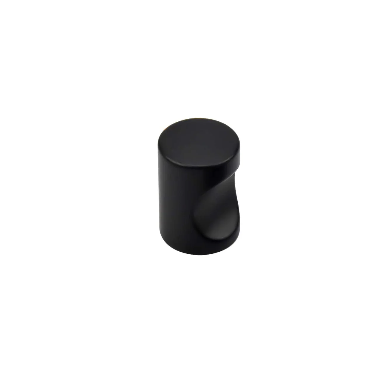 Pomo Cilíndrico de aluminio negro con Uñero de 20mm de diámetro para armarios