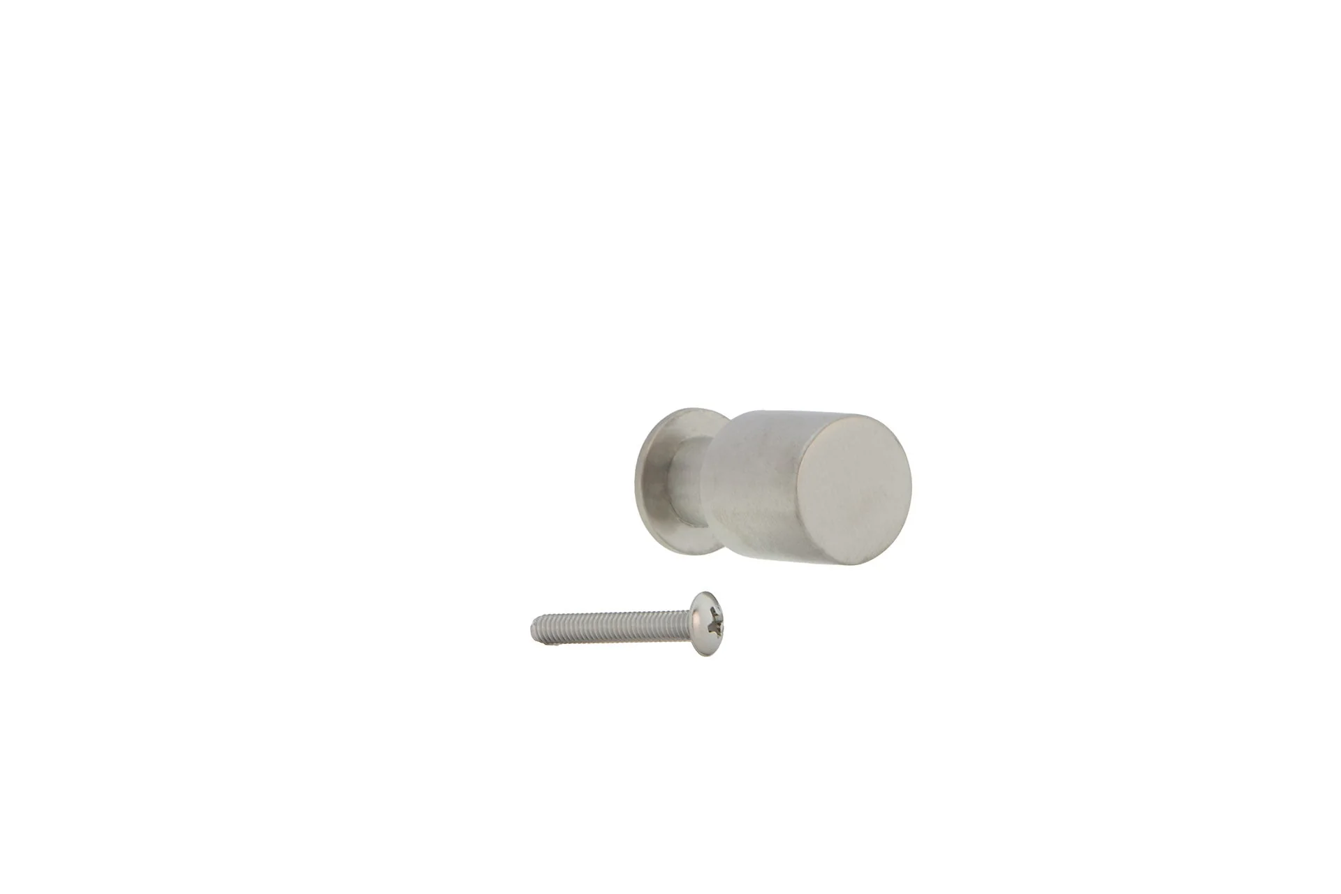 Pomo de acero inoxidable con forma cilíndrica y cuello para muebles y armarios - Image 3