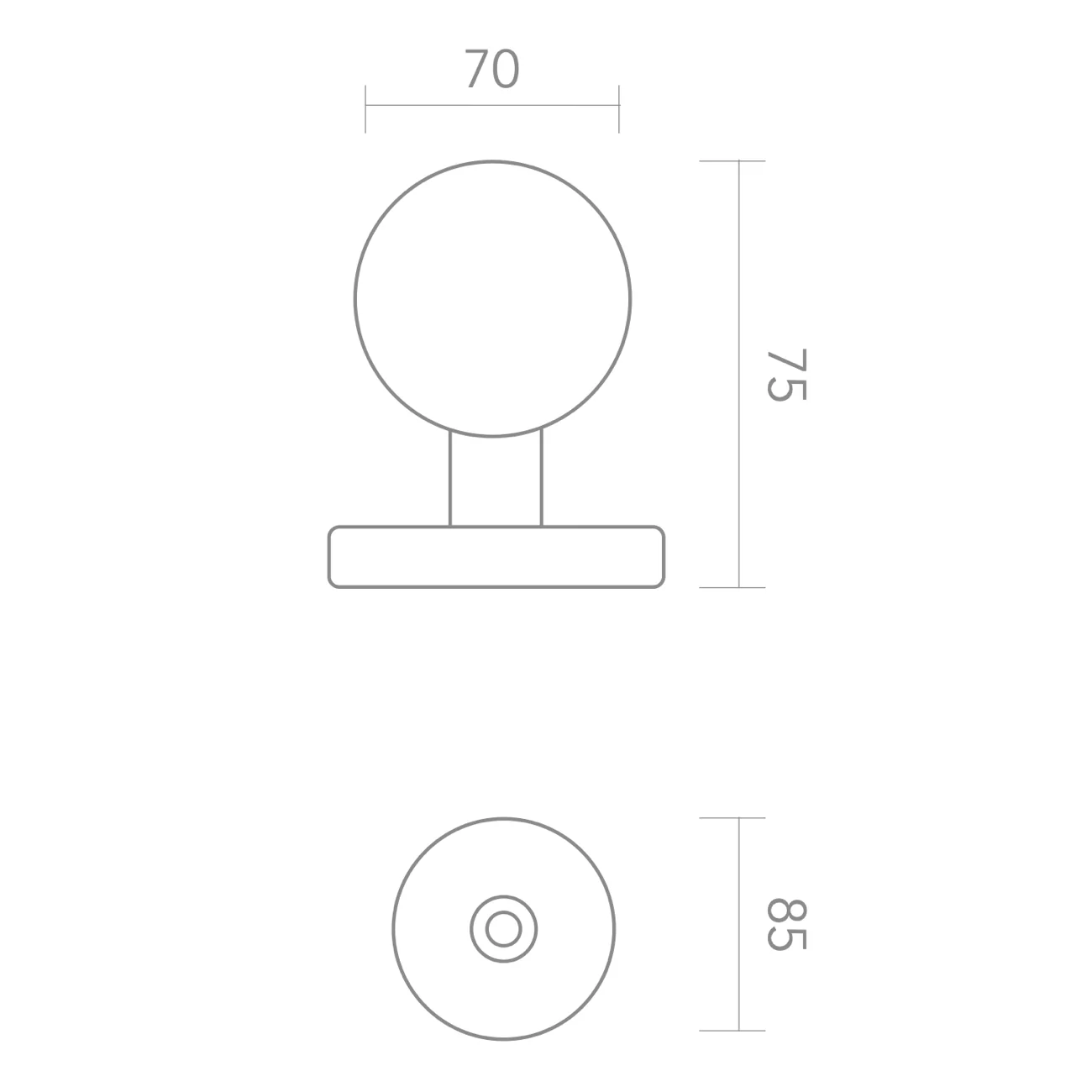 Pomo con forma de seta de zamak en acabado negro para puertas de entrada - Image 2