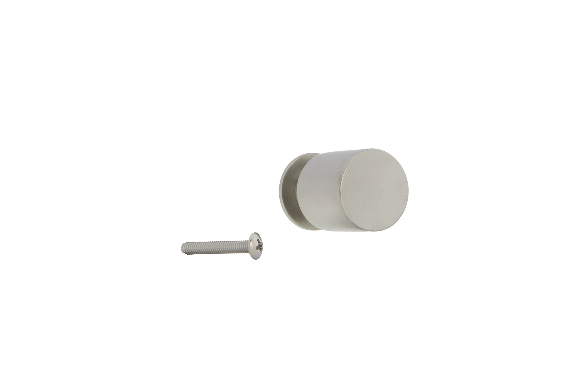 Pomo pequeño de acero inoxidable con forma cilíndrica y cuello para muebles y armarios - Image 3
