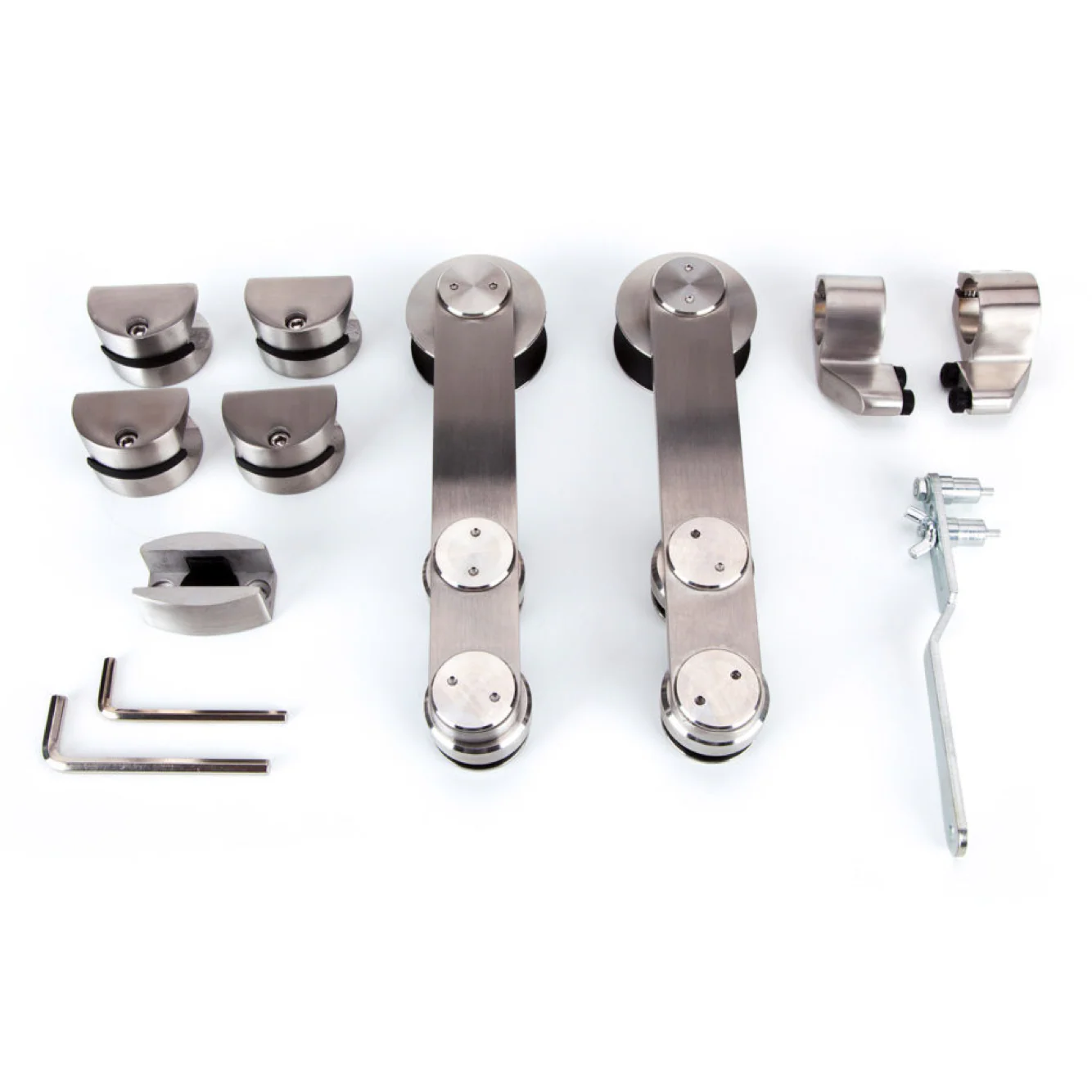 Herrajes de acero inoxidable para puerta corredera externa de cristal - Image 2