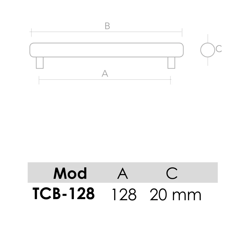 Tirador de aluminio modelo TCB para níquel satinado 128mm entre ejes - Image 2