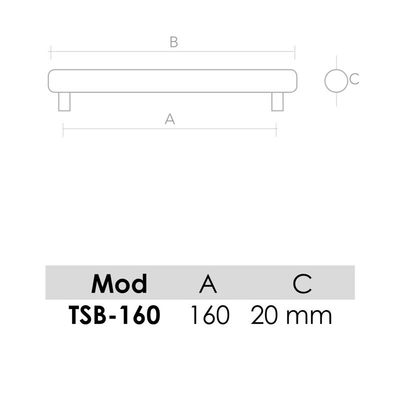 Tirador de aluminio modelo TSB con forma de ola 160mm entre ejes - Image 2