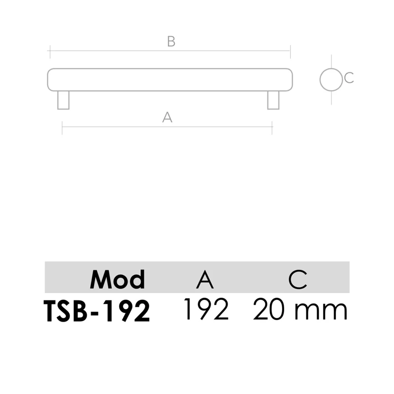 Tirador de aluminio modelo TSB con forma de ola 192mm entre ejes - Image 2
