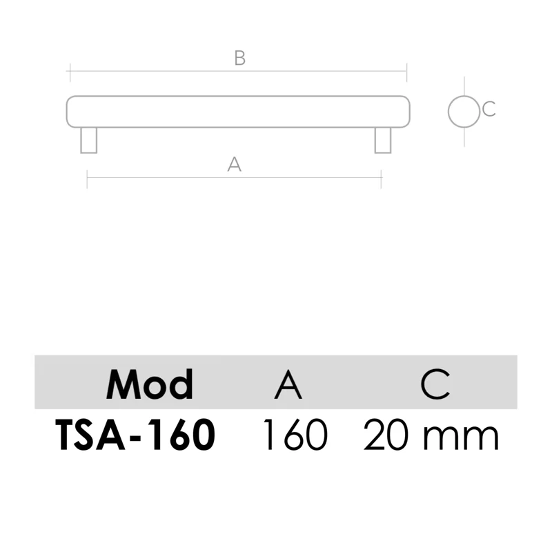 Tirador de aluminio modelo TSA para muebles y armarios con 160mm entre ejes - Image 2