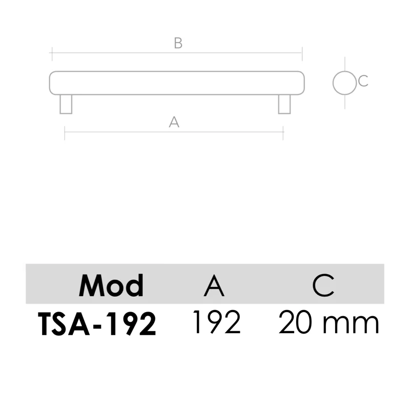 Tirador de aluminio modelo TSA para muebles y armarios con 192mm entre ejes - Image 2