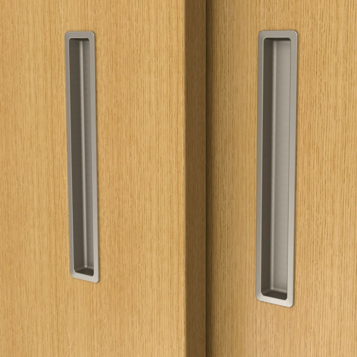 Tirador de embutir para puerta corredera de armario de 150mm de largo x 25mm de ancho - Image 2