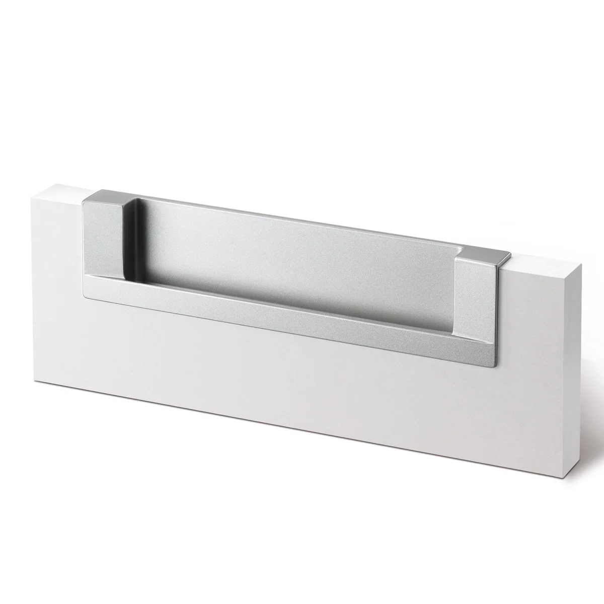 Tirador de embutir para cajón de 180mm de largo, 160 entre ejes y 45 de alto