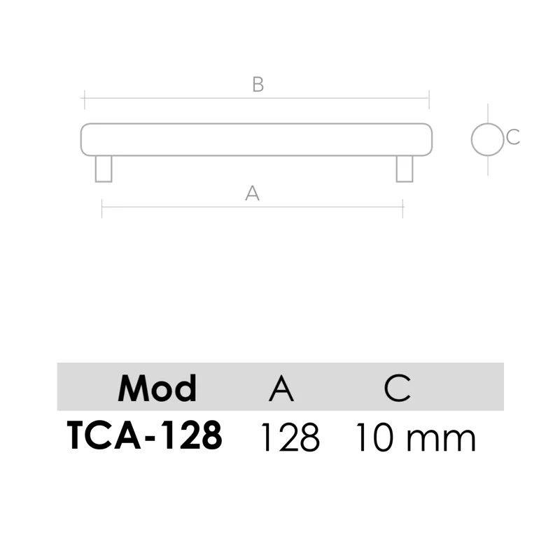 Tirador modelo TCA de aluminio para muebles y armarios con 128mm entre ejes - Image 2