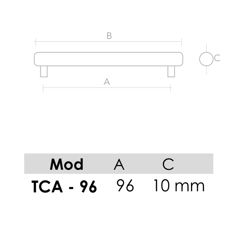 Tirador modelo TCA de aluminio para muebles y armarios con 96mm entre ejes - Image 2