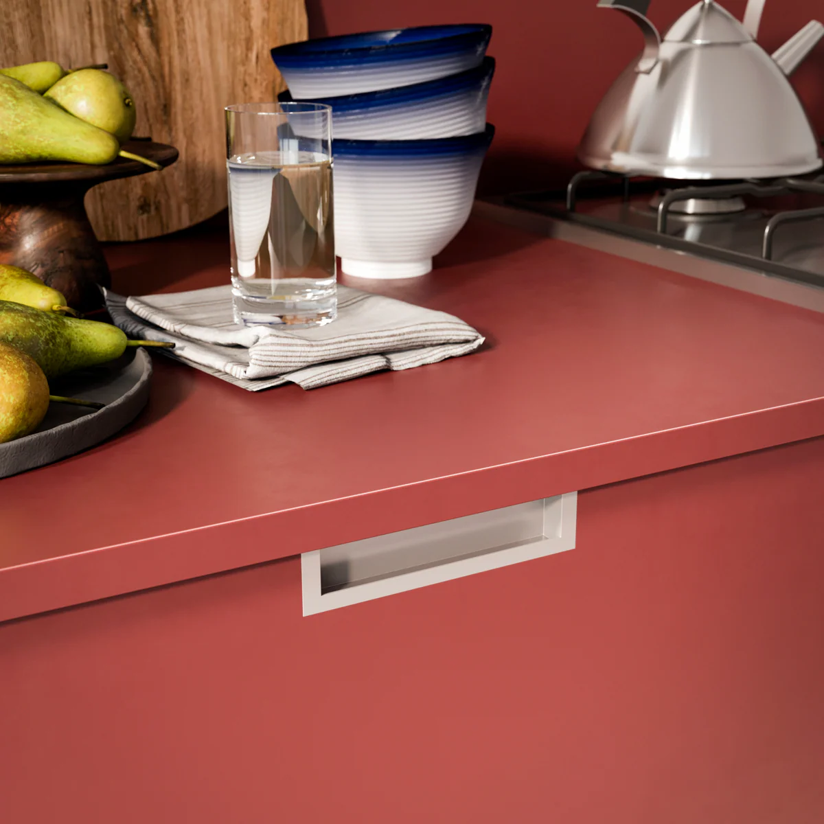 Tirador Modena 128mm entre ejes de embutir para muebles y armarios - Image 3